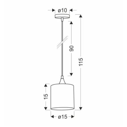 Luster na sajli PATTI 1xE27/60W/230V pr. 15 cm zelena
