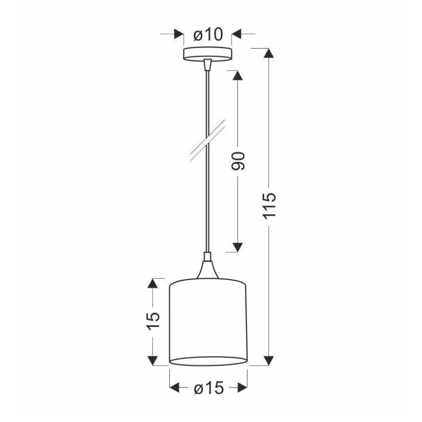 Luster na sajli PATTI 1xE27/60W/230V pr. 15 cm zelena