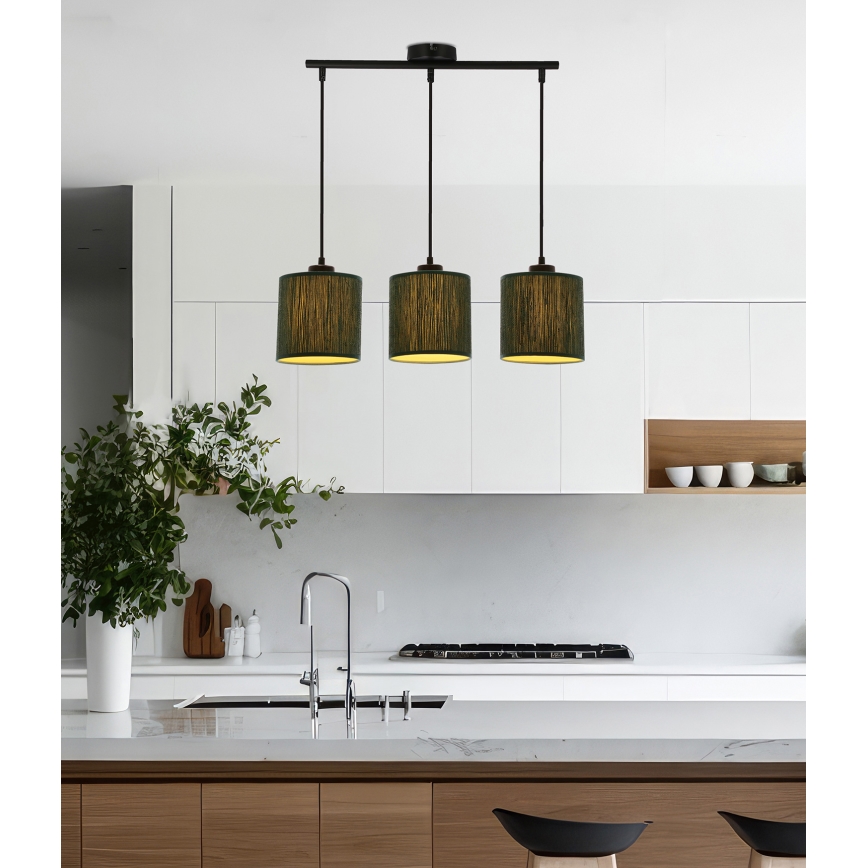 Luster na sajli PATTI 3xE27/60W/230V zelena
