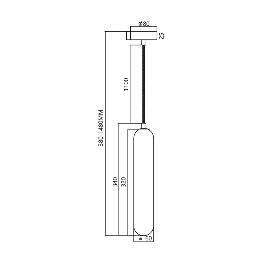 Luster na sajli PAX 1xG9/9W/230V crna