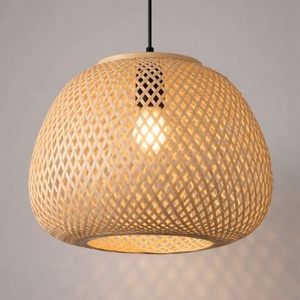 Luster na sajli PETRA 1xE27/15W/230V Ø 35 cm bambus