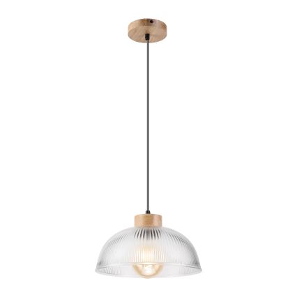 Luster na sajli PIA 1xE27/60W/230V, promjer 30 cm, hrast
