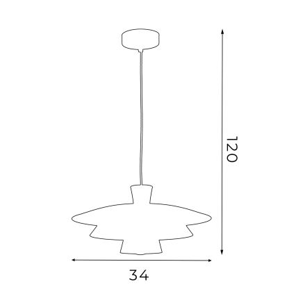 Luster na sajli PLATO 1xE27/15W/230V mesing/zlatna