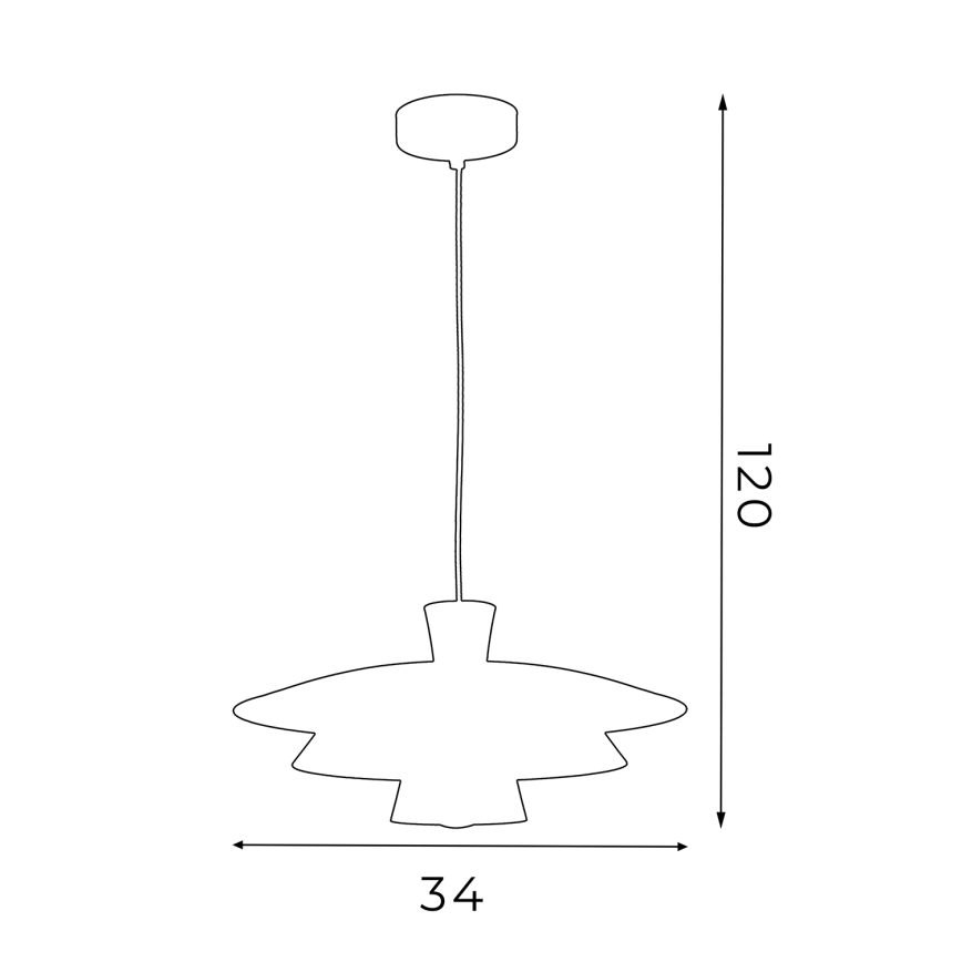 Luster na sajli PLATO 1xE27/15W/230V mesing/zlatna