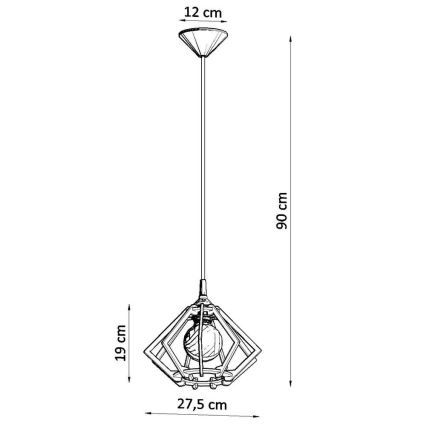 Luster na sajli POMPELMO 1xE27/60W/230V