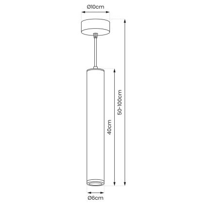 Luster na sajli PORTER 1xGU10/8W/230V bijela