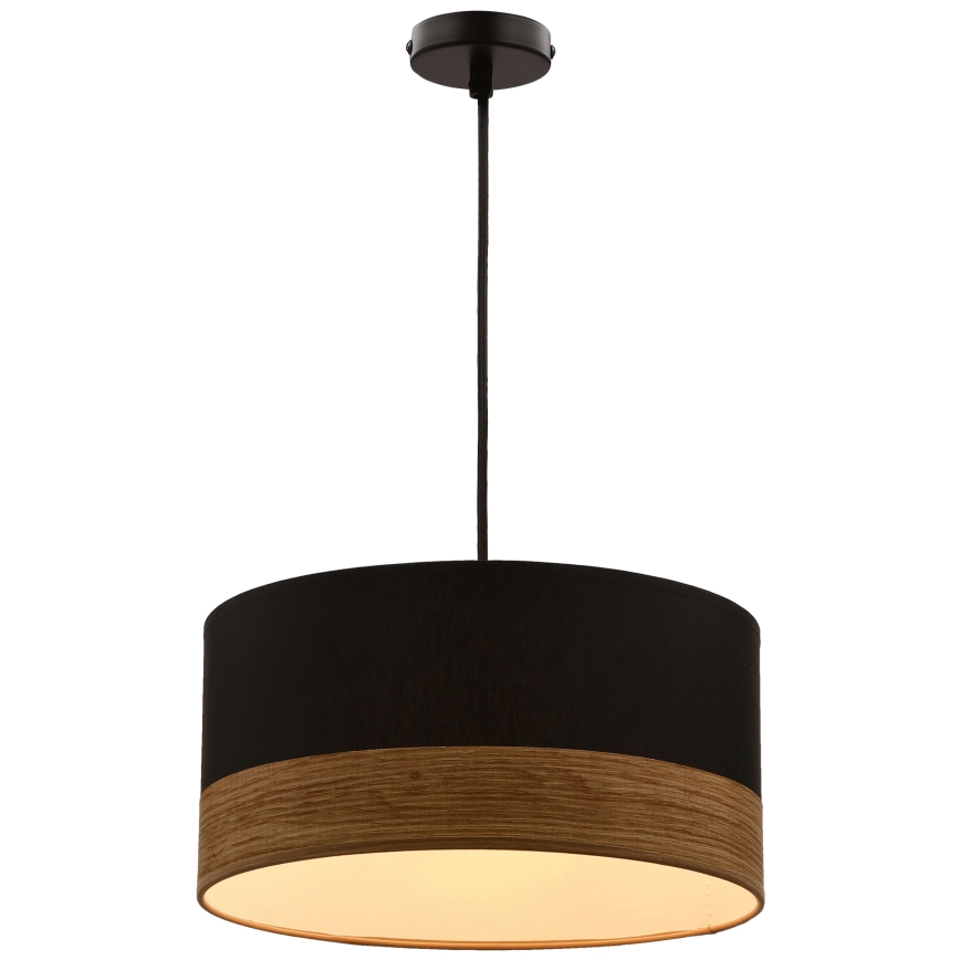 Luster na sajli PORTO 1xE27/60W/230V crna/smeđa