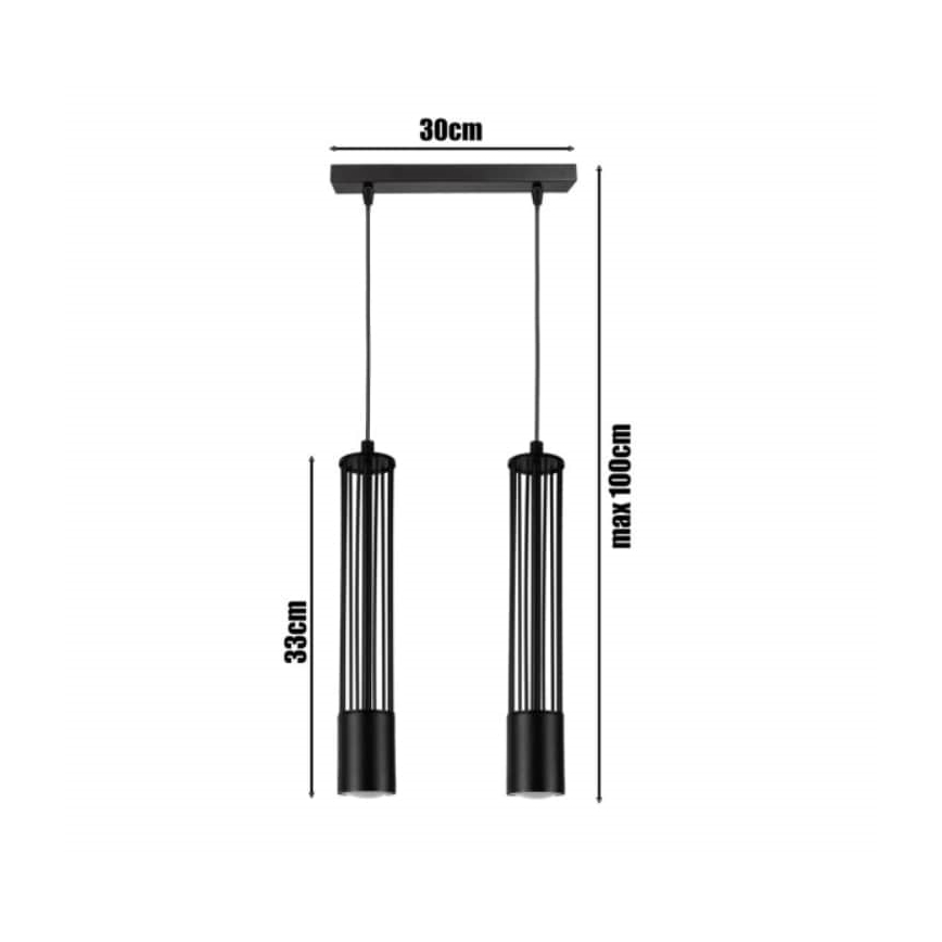 Luster na sajli PRESCOT 2xGU10/40W/230V crna