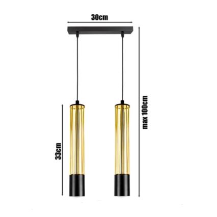 Luster na sajli PRESCOT 2xGU10/40W/230V zlatna