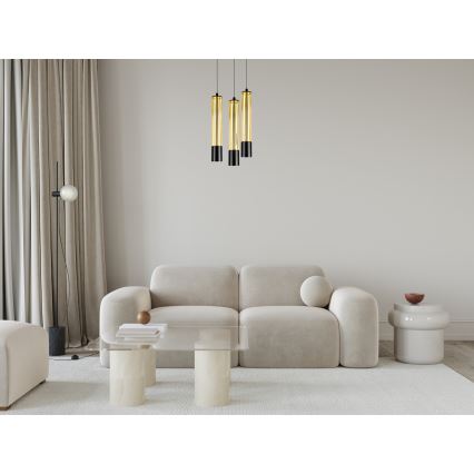 Luster na sajli PRESCOT 3xGU10/40W/230V zlatna