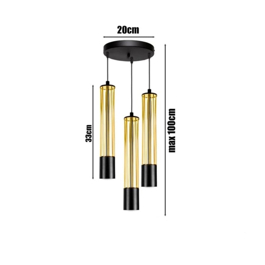 Luster na sajli PRESCOT 3xGU10/40W/230V zlatna