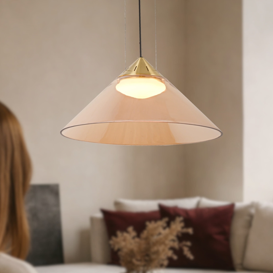 Luster na sajli PRESTO 1xGX53/10W/230V Ø 42 cm zlatna/dimno bež