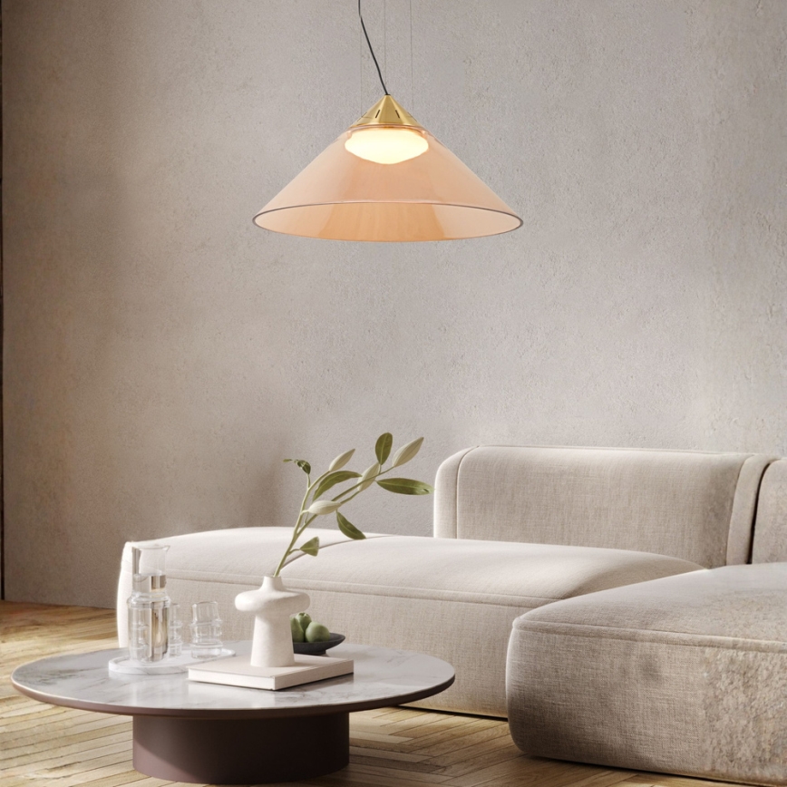 Luster na sajli PRESTO 1xGX53/10W/230V Ø 42 cm zlatna/dimno bež
