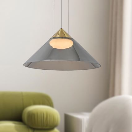 Luster na sajli PRESTO 1xGX53/10W/230V Ø 42 cm zlatna/zadimljena siva