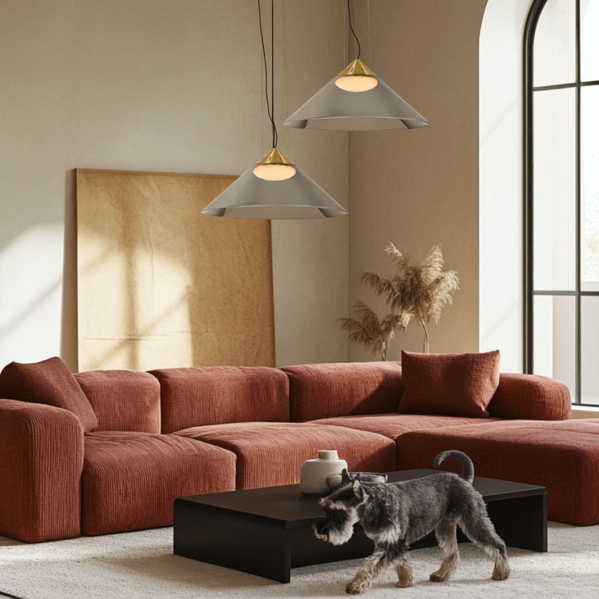 Luster na sajli PRESTO 1xGX53/10W/230V Ø 42 cm zlatna/zadimljena siva