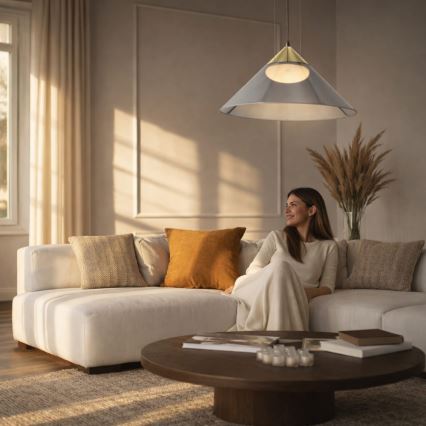 Luster na sajli PRESTO 1xGX53/10W/230V Ø 50 cm zlatna/dimno-siva