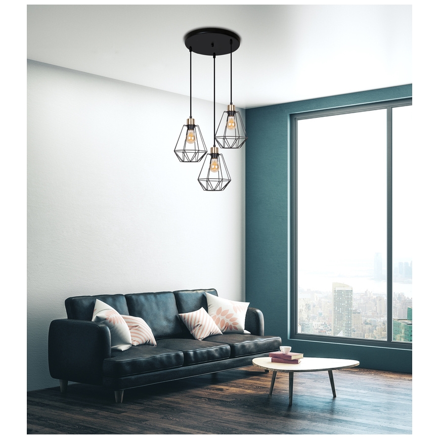 Luster na sajli PRIMO 3xE27/60W/230V