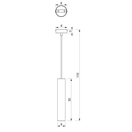 Luster na sajli RAITO 1xGU10/8W/230V crna