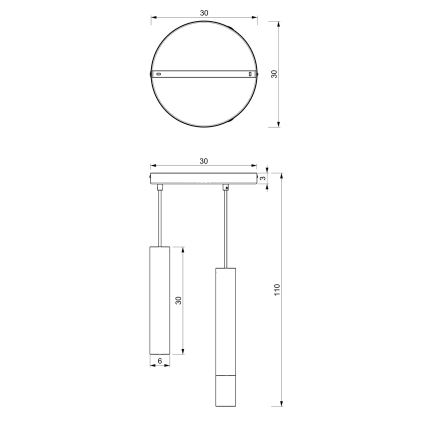 Luster na sajli RAITO 3xGU10/8W/230V mesing