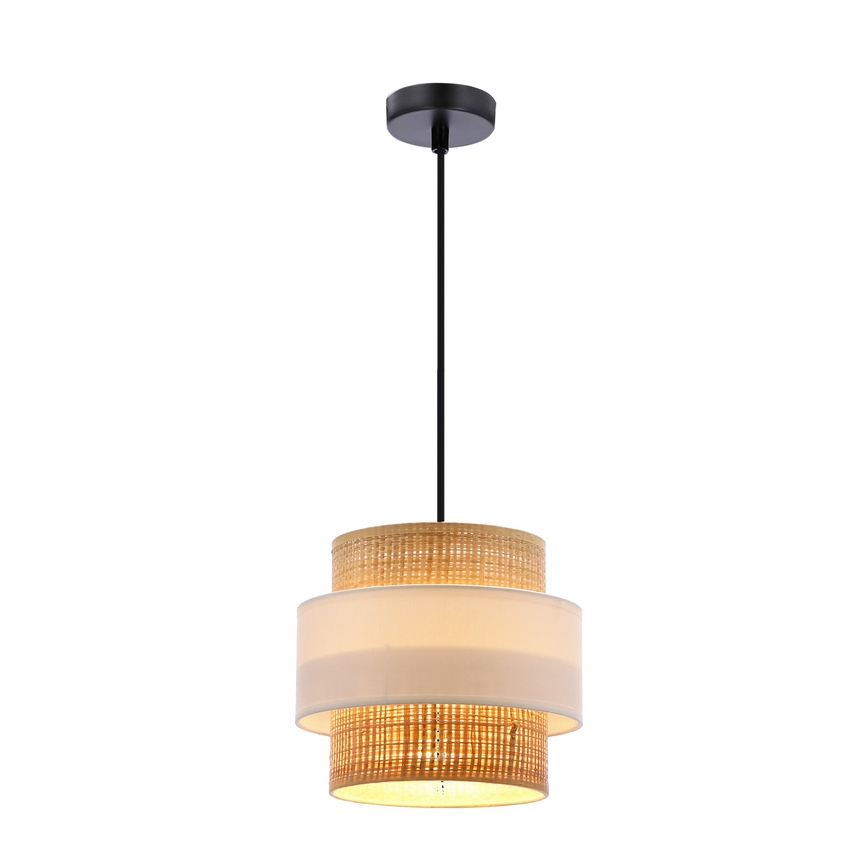 Luster na sajli RATTAN 1xE27/40W/230V bijela/smeđa
