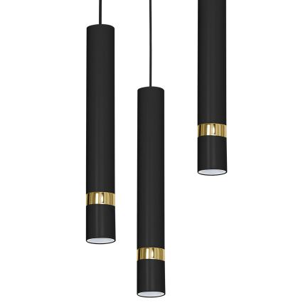 Luster na sajli RENO 3xGU10/8W/230V crna/zlatna