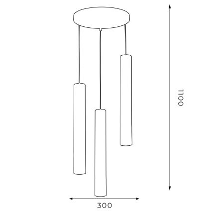 Luster na sajli RENO 3xGU10/8W/230V crna/zlatna