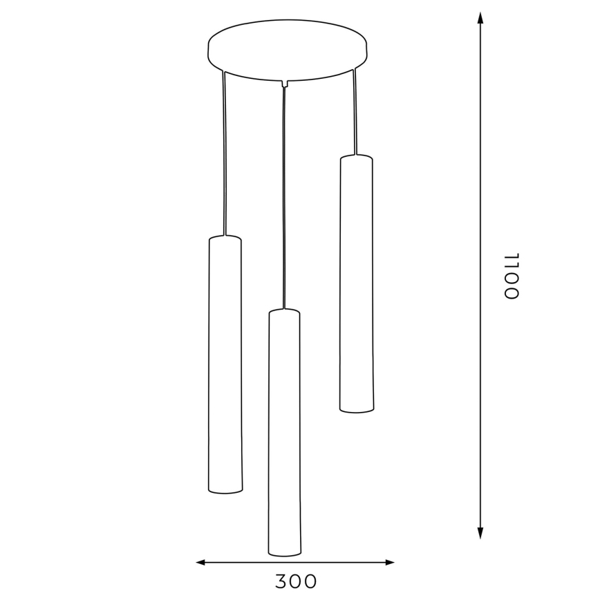 Luster na sajli RENO 3xGU10/8W/230V crna/zlatna