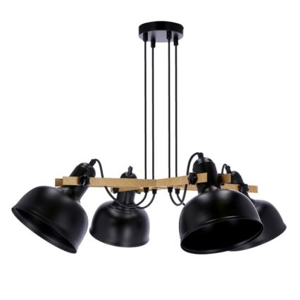 Luster na sajli RENO 4xE27/40W/230V crna/smeđa