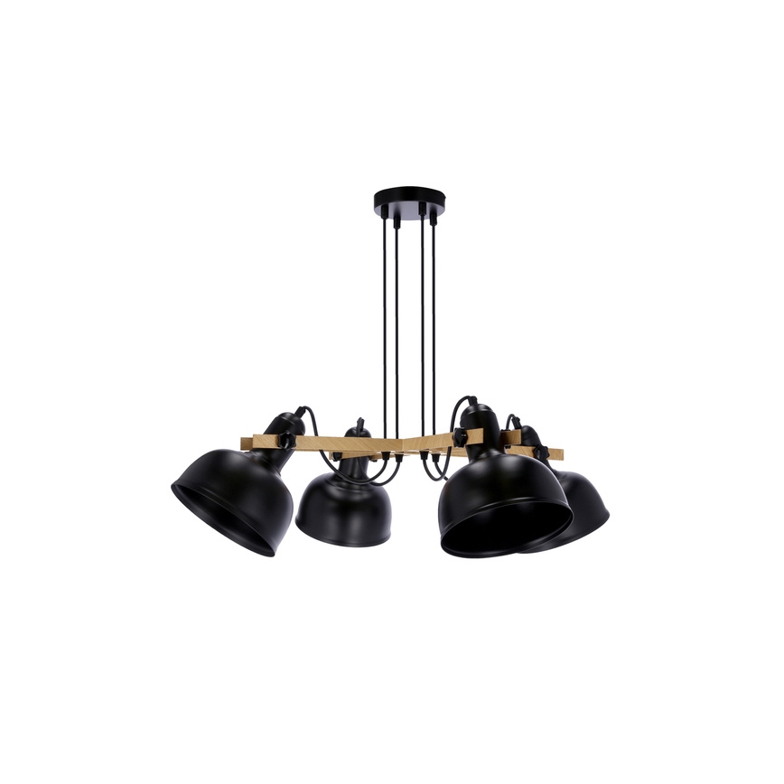 Luster na sajli RENO 4xE27/40W/230V crna/smeđa