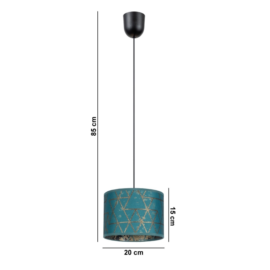 Luster na sajli REZO 1xE27/60W/230V tirkizna
