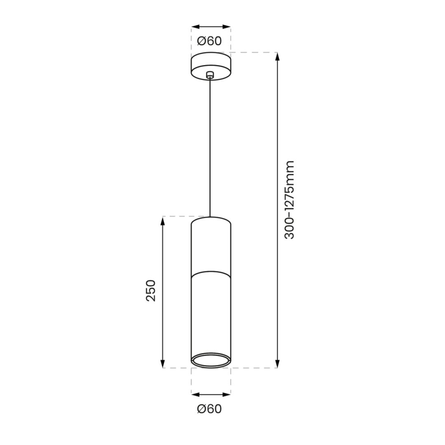 Luster na sajli RICKY 1xGU10/10W/230V crna