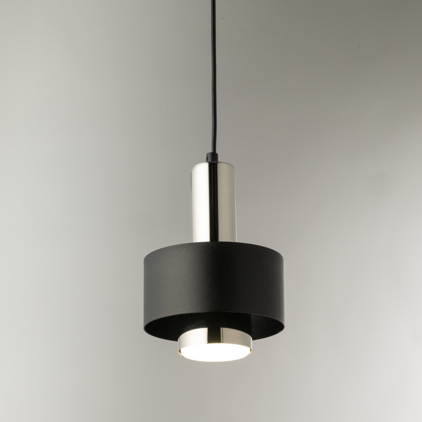 Luster na sajli RIF LUX 1xGX53/12W/230V pr. 15 cm crna/sjajni krom
