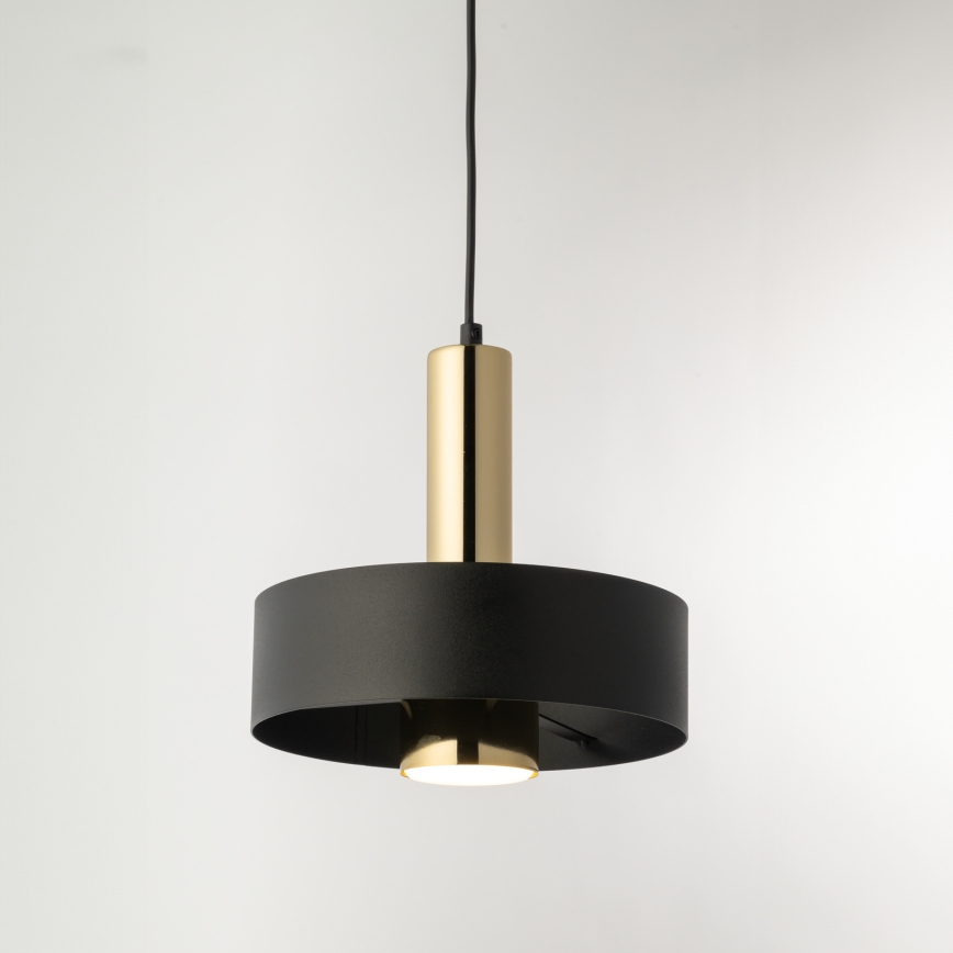 Luster na sajli RIF LUX 1xGX53/12W/230V pr. 25 cm crna/zlatna