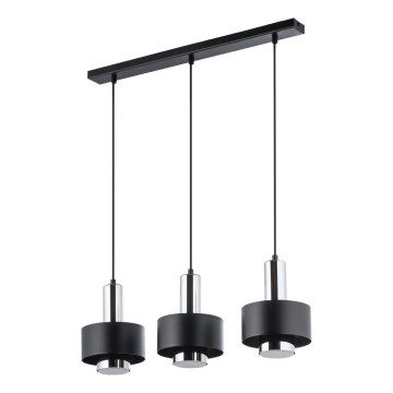 Luster na sajli RIF LUX 3xGX53/12W/230V crna/sjajni krom