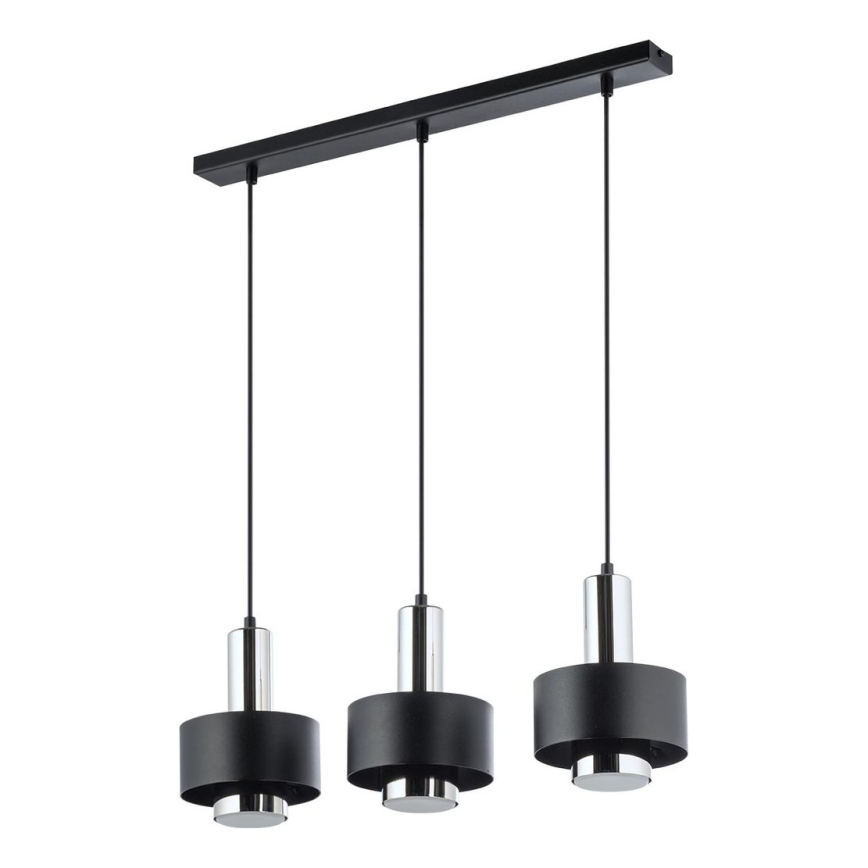 Luster na sajli RIF LUX 3xGX53/12W/230V crna/sjajni krom