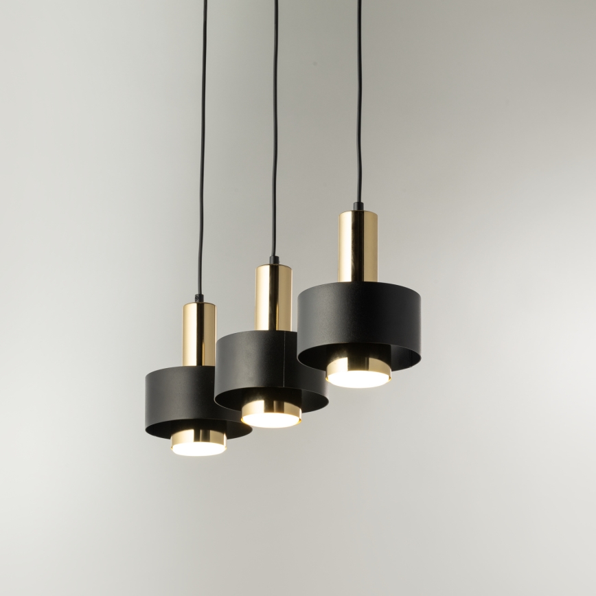 Luster na sajli RIF LUX 3xGX53/12W/230V crna/zlatna