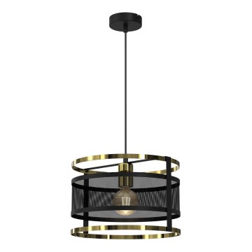 Luster na sajli RIM 1xE27/60W/230V crna/zlatna