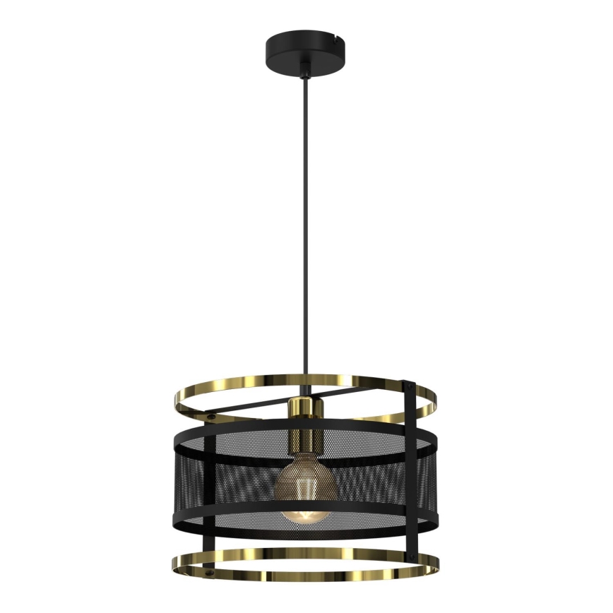 Luster na sajli RIM 1xE27/60W/230V crna/zlatna