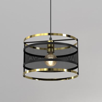 Luster na sajli RIM 1xE27/60W/230V crna/zlatna