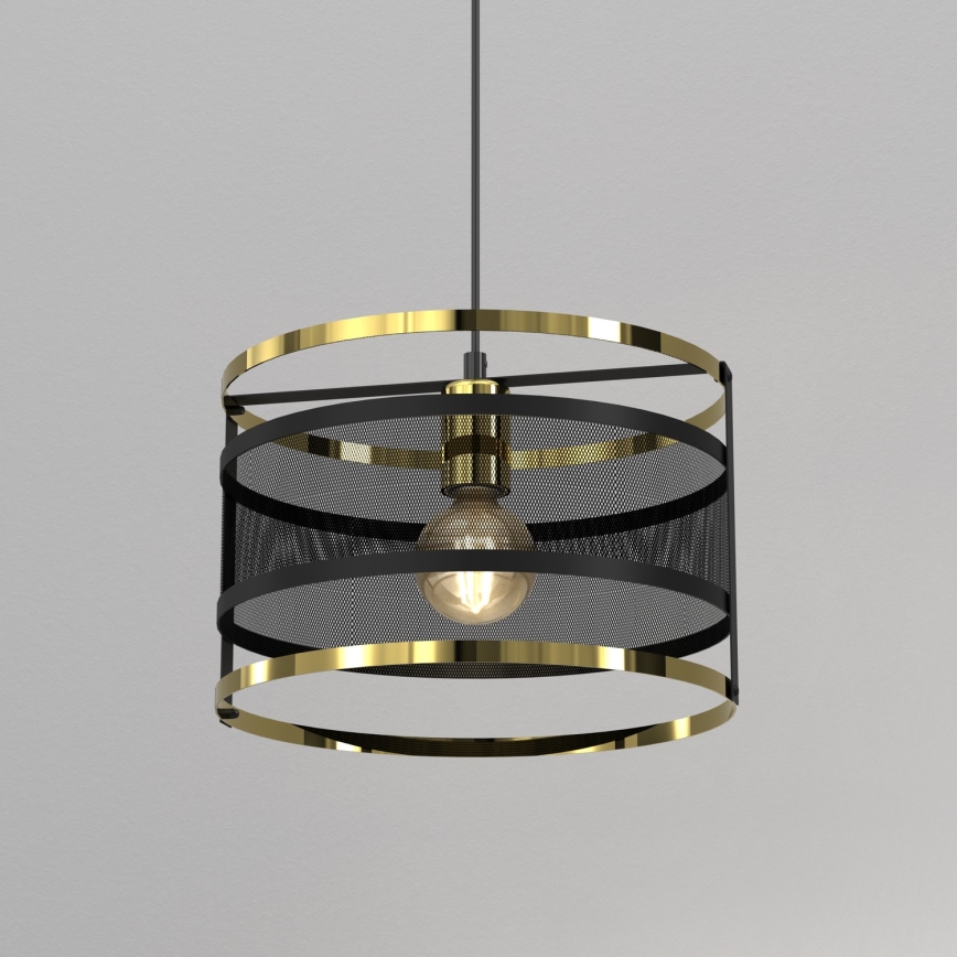 Luster na sajli RIM 1xE27/60W/230V crna/zlatna