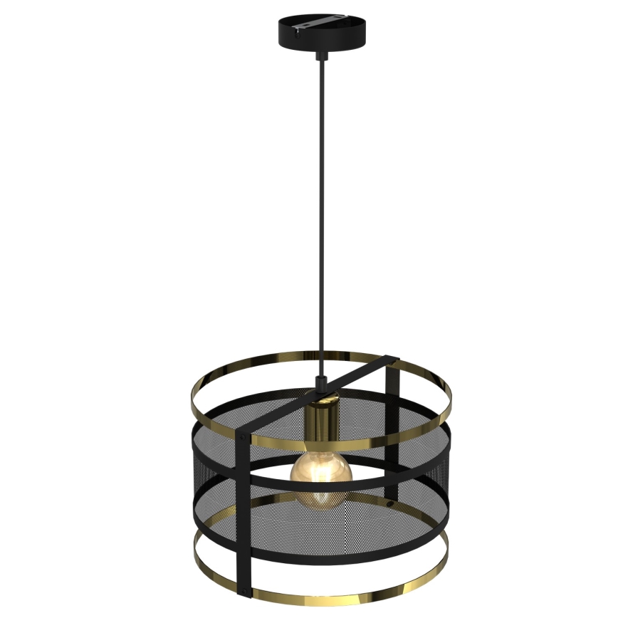 Luster na sajli RIM 1xE27/60W/230V crna/zlatna