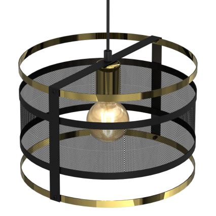 Luster na sajli RIM 1xE27/60W/230V crna/zlatna