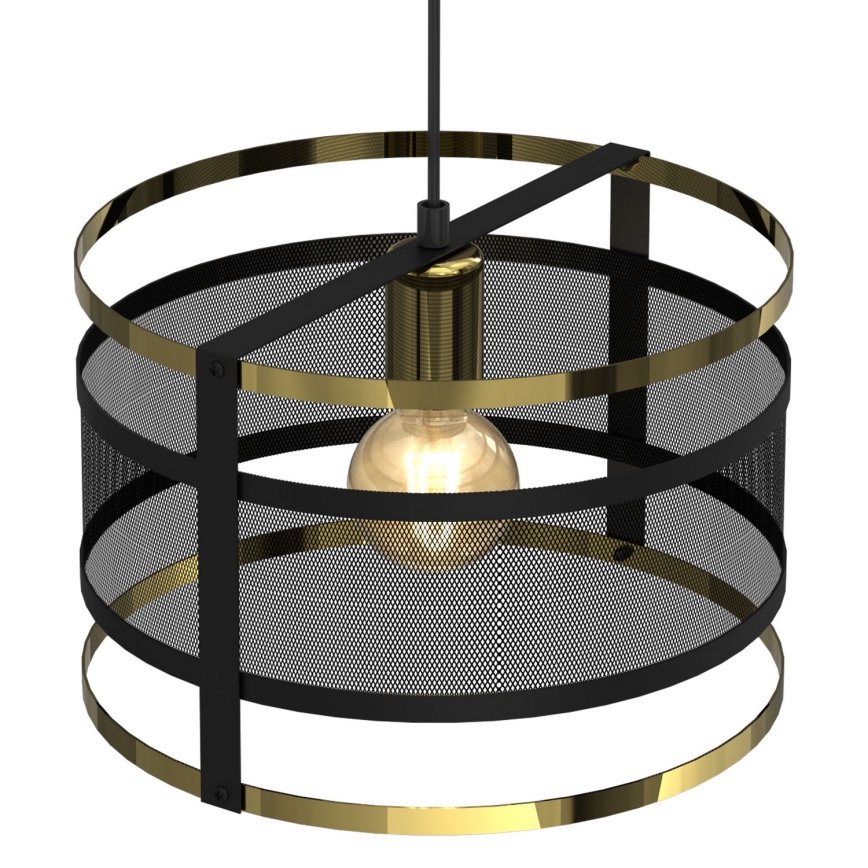 Luster na sajli RIM 1xE27/60W/230V crna/zlatna