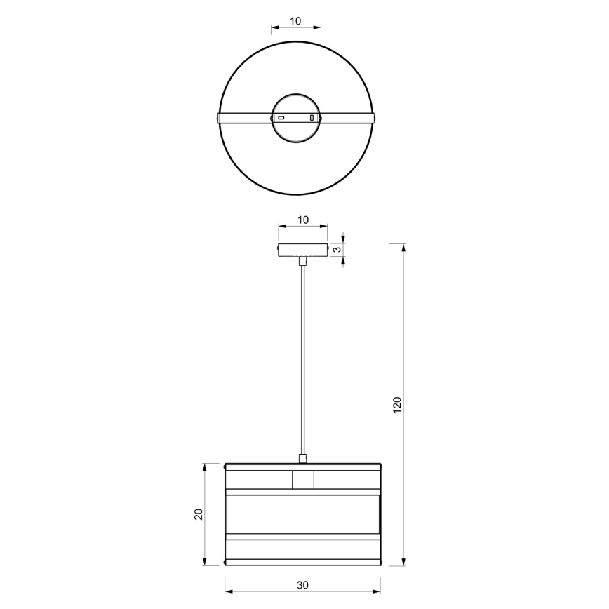 Luster na sajli RIM 1xE27/60W/230V crna/zlatna