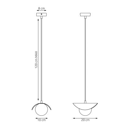 Luster na sajli RITUAL 1xG9/8W/230V crna