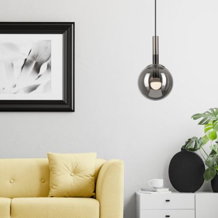 Luster na sajli ROLLO 1xE14/5W/230V mat krom/dimna