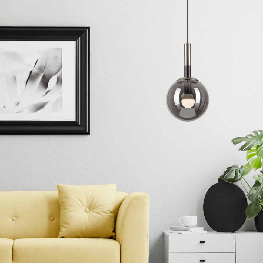 Luster na sajli ROLLO 1xE14/5W/230V mat krom/dimna