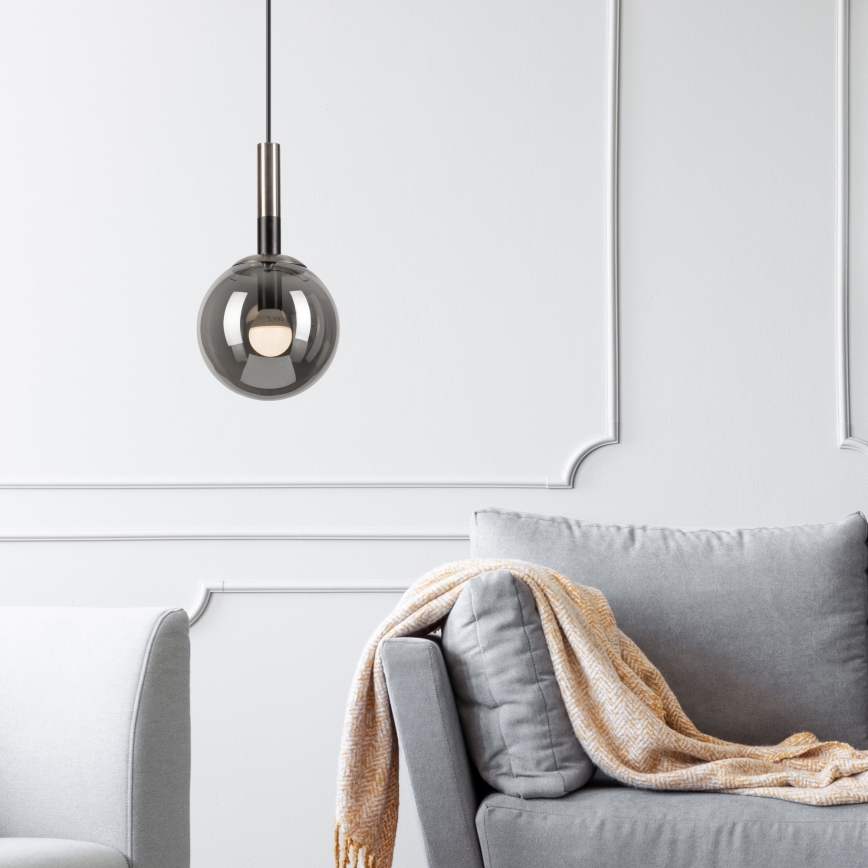 Luster na sajli ROLLO 1xE14/5W/230V mat krom/dimna