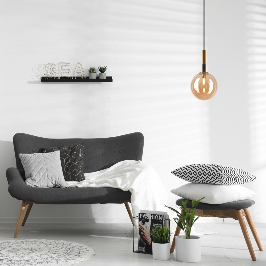 Luster na sajli ROLLO 1xG9/5W/230V zlatna/dimna bež
