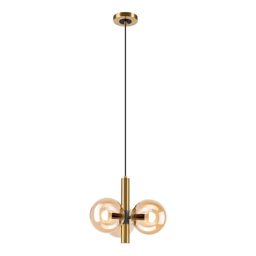 Luster na sajli ROLLO 3xE14/5W/230V zlatna/dimna bež